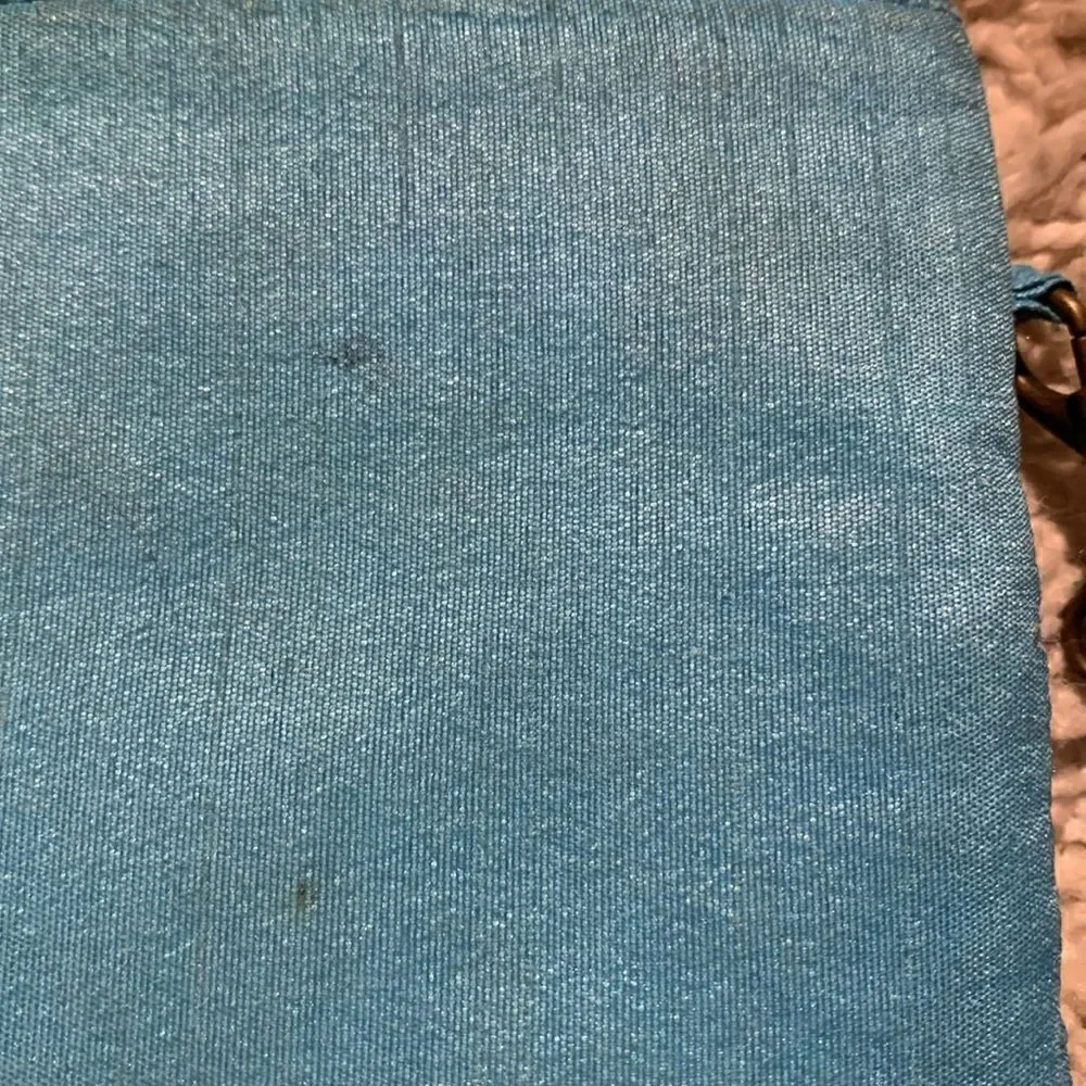 Bamboo trading company GUC blue/gold beaded wristlet